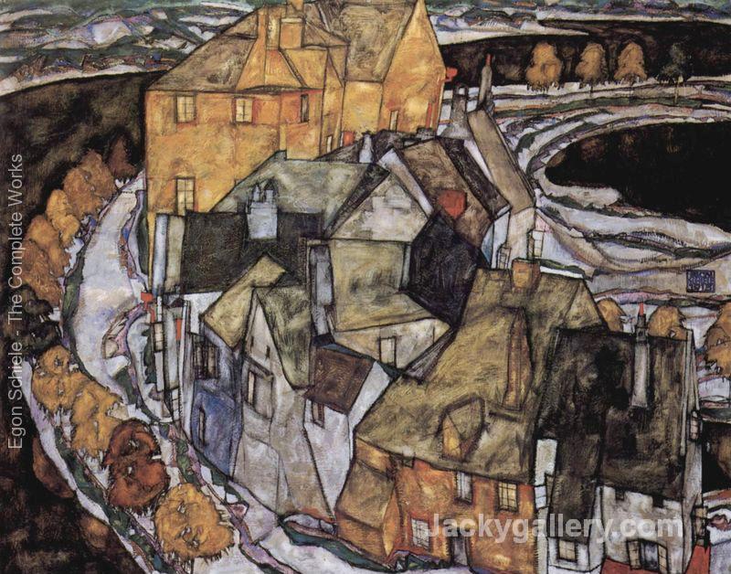 The House Bend, or Island City by Egon Schiele paintings reproduction